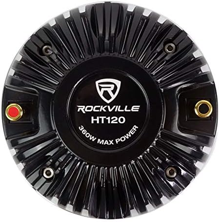 Rockville HT120 2 360W Car/ Pro Aluminium Horn Titanium Tweeter com bobina de voz, preto