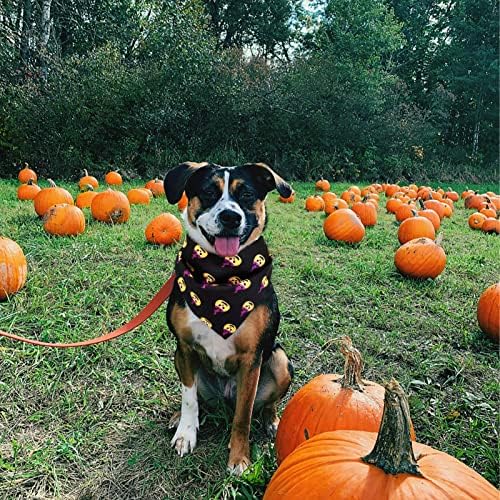 2pcs Halloween Dog Bandanas, Pet Holiday Pumpkin Ghost Bandanas, Bandchief Bib Bib Bib Neckerchief para cães e gatos Acessórios