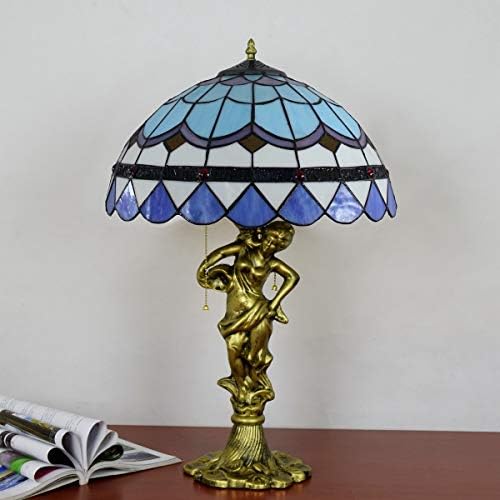 Lumbo de mesa de vidro manchado feito à mão Lâmpada de vidro de 16 Tiffany Siltaned Table Lamp