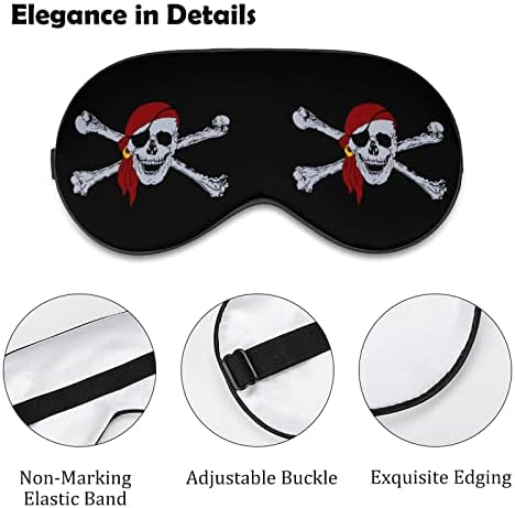 Jolly Roger Pirate Skull Sleep Mask máscara de venda macia portátil com cinta ajustável para homens mulheres