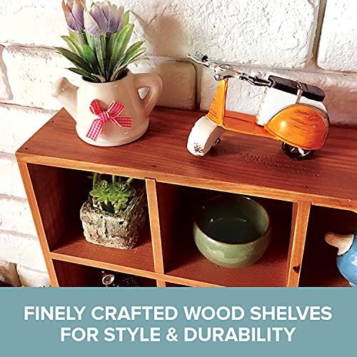 PRIMO Supply Cubbies de gabinete de madeira bidirecional - decoração de casa rústica - prateleiras flutuantes para armazenamento