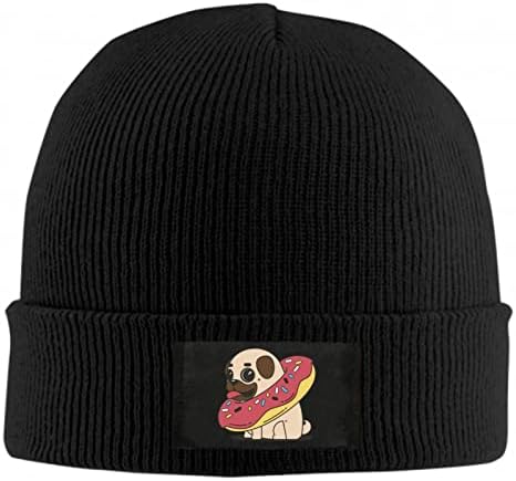 Ovjircd Pug Donut Feanie chapéu para homens homens chapéu de inverno