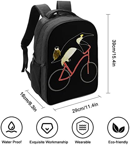Ciclismo Penguins Pesquitagem para mochilas pesadas Bolsa de viagem Daypack Sport Sport com compartimento de 16 polegadas