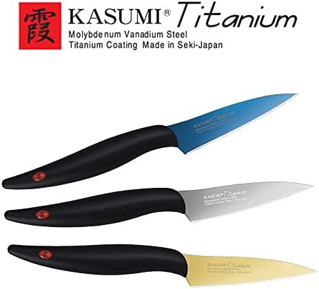 Chroma Kasumi Titanium revestido com 3 talheres de kitcen de faca de paring, 3, multicolor