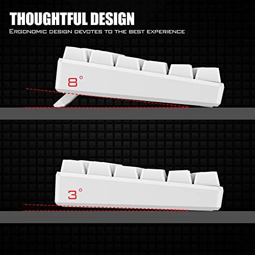 7Keys 80% TKL Compact Gaming Teclado, teclado com fio Recarregável Silent RGB Backlight, teclado USB portátil do tipo C Tipo-C,