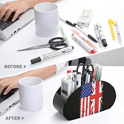 British American Flag Remote Control titular com 5 compartimentos TV Remote Organizer Box Storage Container para controladores de aquecedores de mídia player