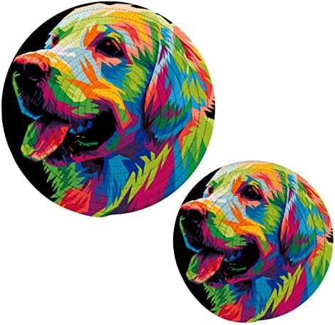 Suportes coloridos de panela de cabeça para cachorro para suporte de algodão da cozinha Conjunto de suporte de 2 placemats