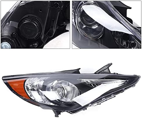 Faróis de halogênio TFCFL, farol do motorista e do passageiro farol direito, lente de alojamento cromado, compatível com 2011-2014 Hyundai Sonata