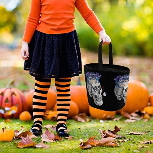 Pavão aranha crânio engraçado halloween truque ou tratamento de balde cesto de bolsa de bolsa
