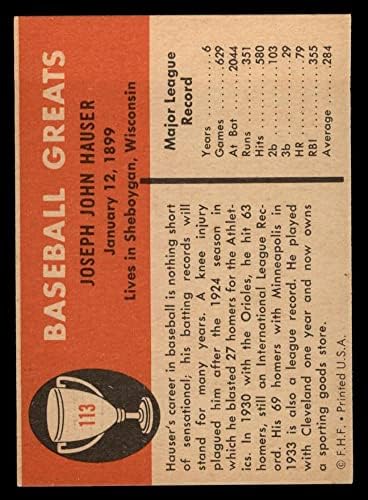 1961 Fleer 113 Joe Hauser Philadelphia Athletics Ex/MT+ Athletics