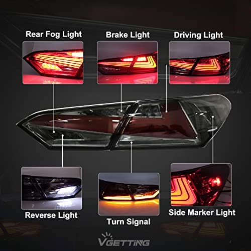 Luzes traseiras de LED vgetting para Toyota Camry 2018 2019 2020 2021 2022 Montagem traseira traseira com sinal de