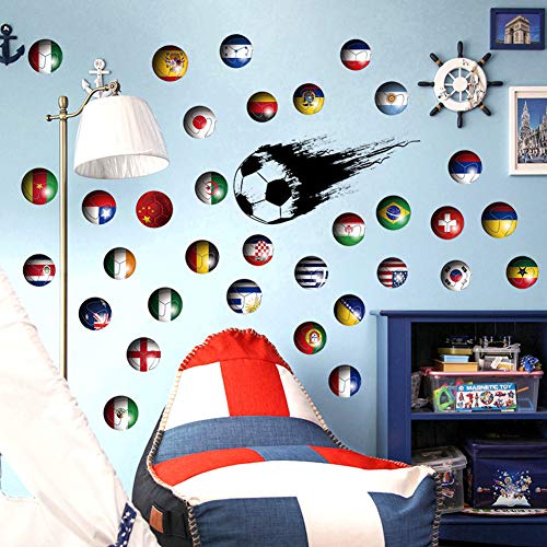 Wallpark Copa do mundo Adesivo de parede de parede Decalque de parede removível de parede, crianças infantis, quarto