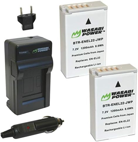 Bateria de energia e carregador Wasabi para Nikon En-El22, Nikon MH-29, Nikon 1 J4, Nikon 1 S2
