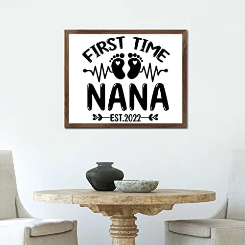 Citação positiva da vida Rustic Chic Wood Sign com citações de tema da família promovidas a Nana Apricot Frame Placa de