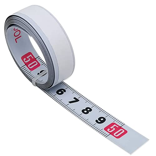 Fita de medição autoadesiva da métrica de prata, 1m de comprimento, largura de 12,5 mm, leitura da esquerda para a direita, para trabalho, madeira, serra, mesa de desenho, corte para o tamanho necessário