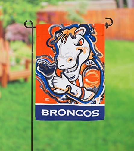 Equipe Sports America Denver Broncos Suede Garden Bandeira 12,5 x 18 polegadas Justin Patten