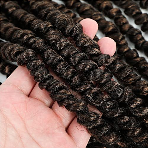 Cabelo de torção de paixão de Karida 18 polegadas, 7packs precedidos de paixão Twist Twist Cabet Hair pré -loop, paixão de crochê Twist Cabelo cacheado Cabelo para mulheres negras, Extensões de cabelo com torção de paixão