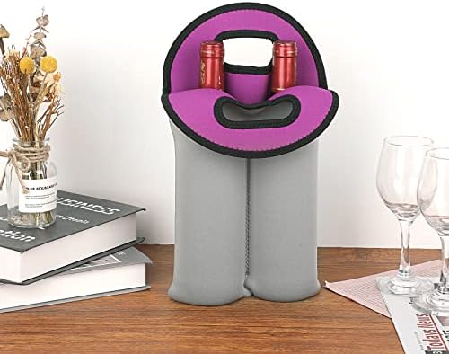 Saco de transportadora de vinho de garrafa de 2 garrafa com alça com alça de neoprene garrafa de vinho do suporte de vinho com
