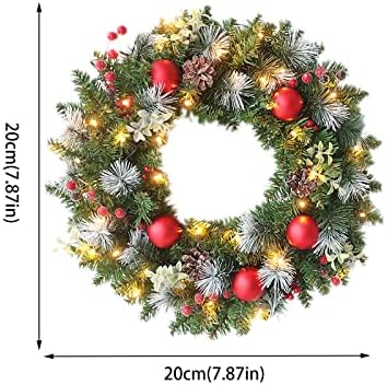 Heart Floral Wreath Christmas Wreath Prelit feita à mão na grinalda de Natal com cabide da porta da frente para a porta alta da frente
