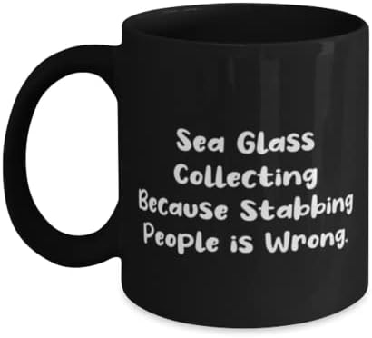 Vidro do mar Coletando porque esfaquear. 11 onças de caneca de 15 onças, copo de coleta de vidro do mar, presentes inspiradores