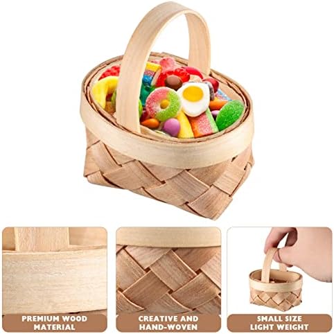 12pcs pequenas cestas de tecido cestas de madeira cestas de doces cestas de armazenamento cestas penduradas cestas