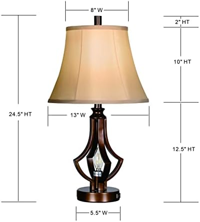 Andenoey, lâmpada de mesa conjunto de 2 para sala de estar e quarto, lâmpada de cabeceira de cabeceira de cabeceira marrom moderna