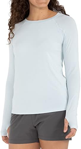 Camisa de manga longa de manga longa para feminino de mosca grátis - camisa de desempenho de desempenho ao ar livre respirável com proteção solar upf 50+