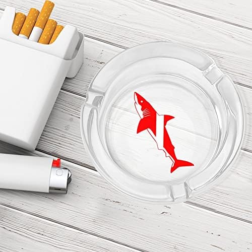 SHARK Silhouette Scuba Diver Glass Ashtrays para cigarros lixo à prova de vento pode imprimir bandejas de cinzas sofisticadas para