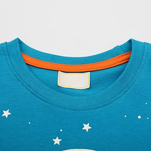 Camiseta de manga curta luminosa para meninos com moon motiv preto recém -nascido da roupa