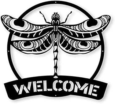 Dragonfly Monogram - Presente de inauguração da casa - Signo da fazenda - cabide da porta - Presentes de casamento - Decoração de jardim - Decoração da fazenda - Chirtsmas Gifts