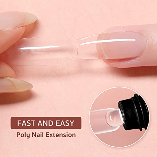 Gaoy Poly Gel Conjunto e formas de unhas duplas, gel de extensão de unhas, 6 cores do Kit de Gel de Gel de Gel Pink Builder