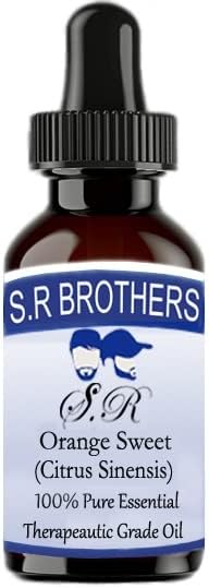 S.R Brothers Orange Sweet Pure & Natural Terapereatic Grade Essential Oil com conta -gotas 50ml