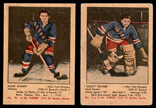 1951-52 Equipe de Rangers de Parkhurst New York Set Rangers New York - Hockey EX/MT Rangers - Hóquei