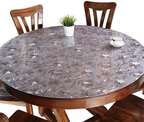 Protetor de tampa de mesa de PVC transparente, almofadas de mesa sem deslizamento para mesa de jantar redondo odorless vinil mesa