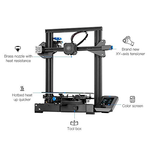 Official Creality Ender 3 V2 Impressora 3D atualizada com plataforma silenciosa da plataforma de alimentação Meanwell