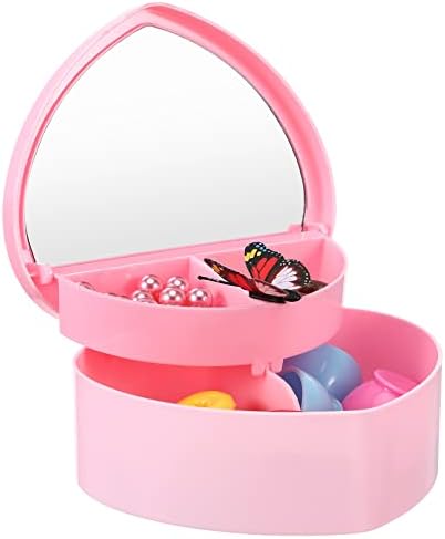 Caixa de jóias românticas de cabilock para o presente do dia infantil: Organizador de armazenamento de jóias rosa