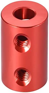 UXCELL de 4 mm a 6mm de parafuso de ajuste rígido de ajuste l20xd12 liga de alumínio, conector do acoplador do eixo, acessórios para motor, vermelho