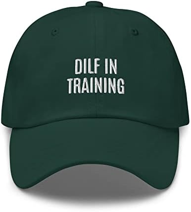 DILF no treinamento de boné de beisebol bordado, chapéu de pai, chapéu engraçado para caras