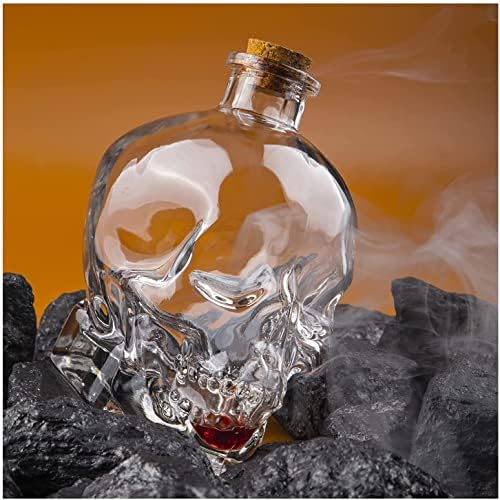 Garrafa de crânio de vidro de cristal de 120 ml, garra de poção de vidro do crânio de Halloween