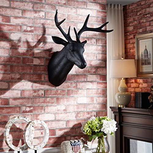 Notakia 20 polegadas de parede grande encantadores de parede grandes Cabeça falsa de cervo Taxidermia Decoração da parede da cabeça da cabeça - decoração artesanal da fazenda - Decoração de parede rústica Deer Antlers