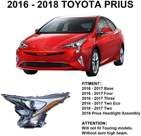 Dreenfl LED Fit para -2018 Toyota Prius Fartlight Assemblies Lado do motorista esquerdo