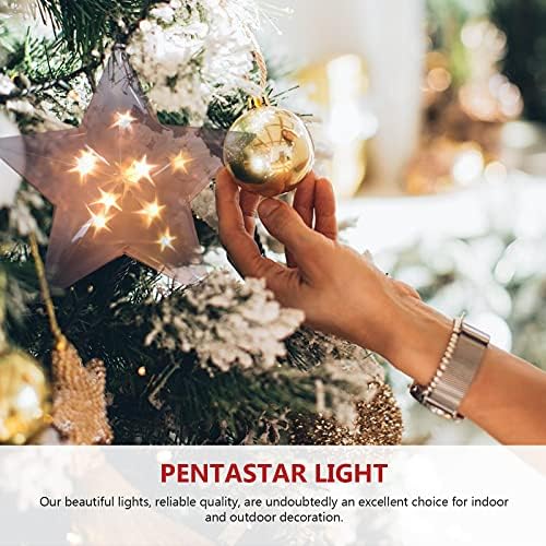 3 PCs Christmas Star LED decorativo LED pendurado Decoração de casa pendurada Decorações de Natal leves Ornamentos de presentes