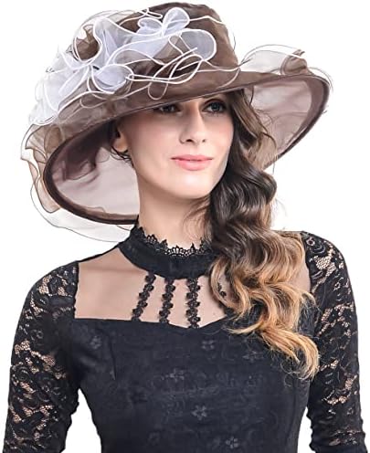 Wimdream Women Kentucky Derby Hats para tecido de organza do chá da igreja