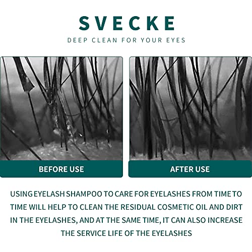 Extensão de cílios shampoo 120ml e limpador de espuma de pálpebras de escova seguro para cílios naturais e extensão