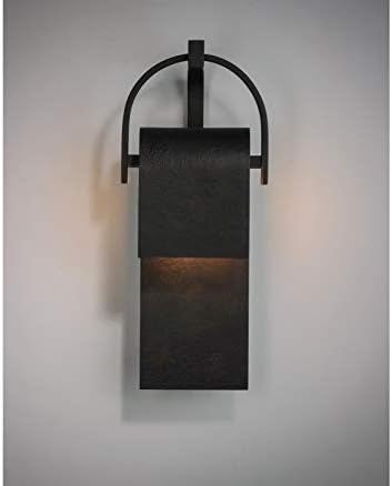 Maxim 55594rf Laredo Bent Aluminium Panel Pastoral Outdoor LED SCENCE, 1 LIGHT 14 WATT, 17 H x 7 W, Forge Rustic