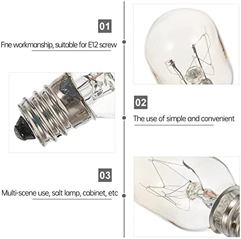 Lâmpadas lustres de lurrose ledes lâmpadas de 10 pacote de cera Bulbos mais quentes, T20 25W Lâmpada de bulbo e12 da base de parafuso transparente lâmpadas de vela transparente lâmpadas de sal