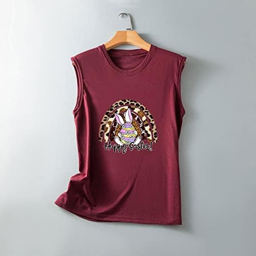 XIPCOKM Tanque feminino Tampa de páscoa camisetas gráficas impressas Camisetas de mangas Casual Camiseta casual
