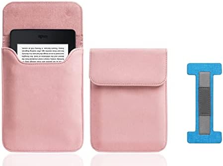Para Kindle Paperwhite, 6 polegada capa de capa de manga bolsa -nclude com cinta de mão azul -céu -rosa