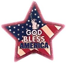 Deus abençoe a América julho adiante América America Red White & Blue Glithery Wall Decor July Fortt Plate Election Day Star & Stripes