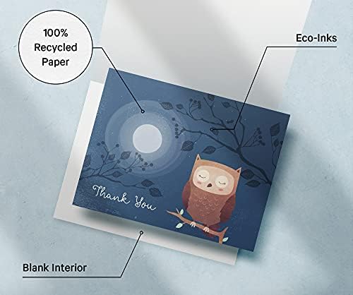Papel de galhos - Cartões de animais da floresta - Cartões de agradecimento variados - 12 cartões em branco com envelopes - chá de bebê,